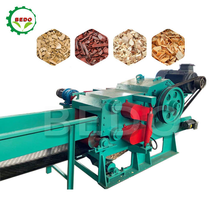590 rpm Elektrische bosbouw Houtversnipper Shredder Machine Drum Type Houtversnipperapparatuur