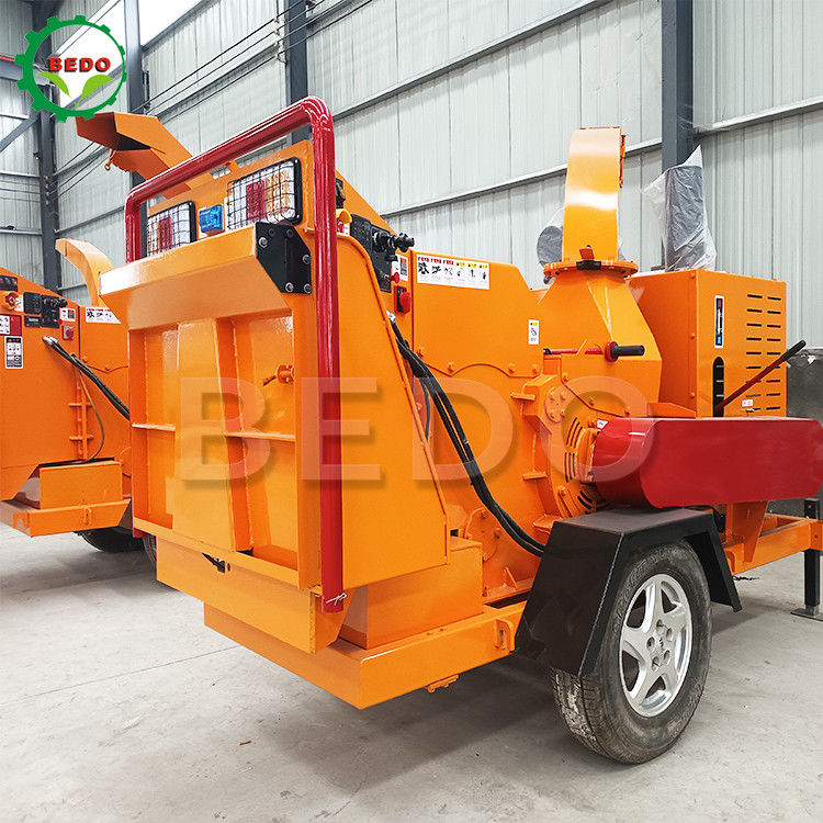 Mobiele Tuin 55HP Diesel Houtversnipperaar Machine Tak Shredder Elektrische Start Bosbouwapparatuur