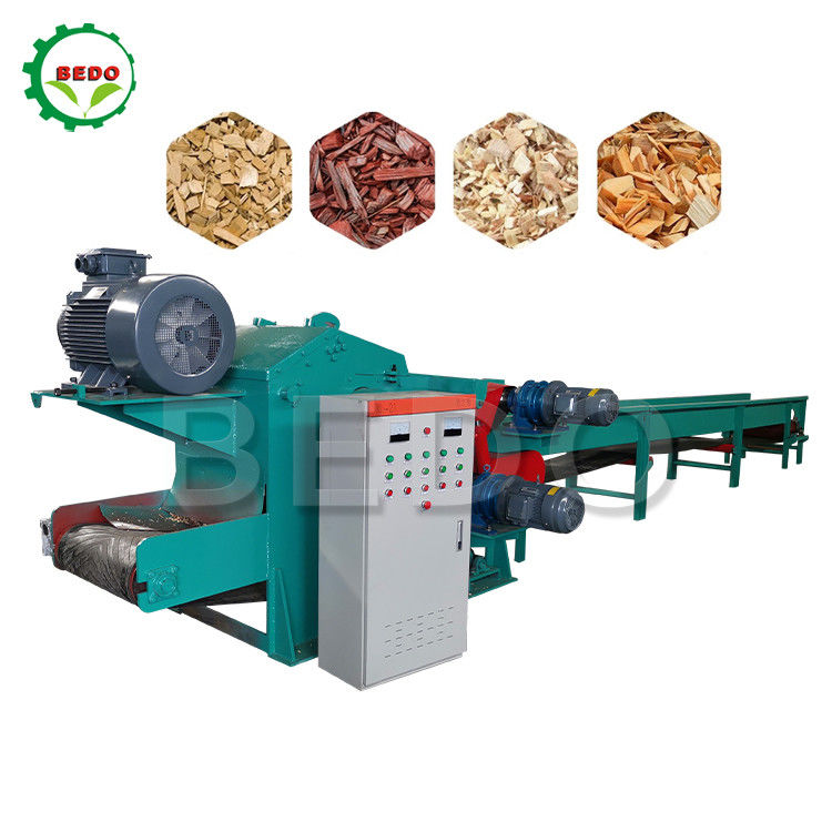 Elektrische 380V bamboe houtsnipselmachine 8-10T/h industriële trommel type chipper