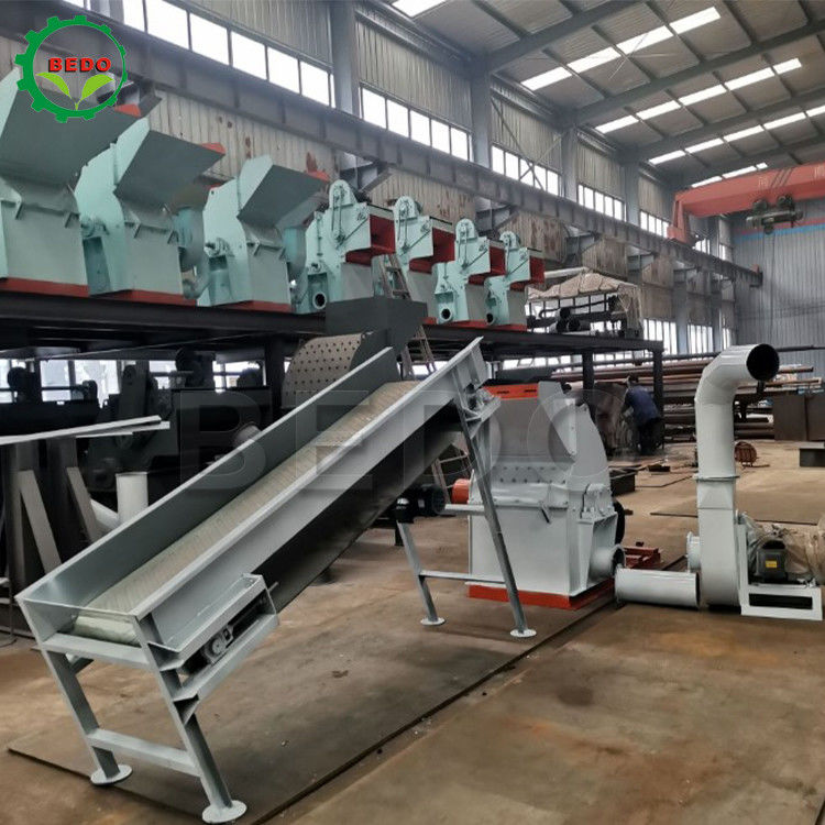 45KW Wood Hammer Mill Machine 2-5T/H Capacity with Dust Collector