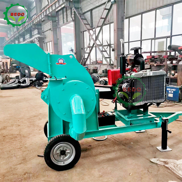 Carbon Steel Potable Wood Shredder Machine 10mm Screen Hole Size