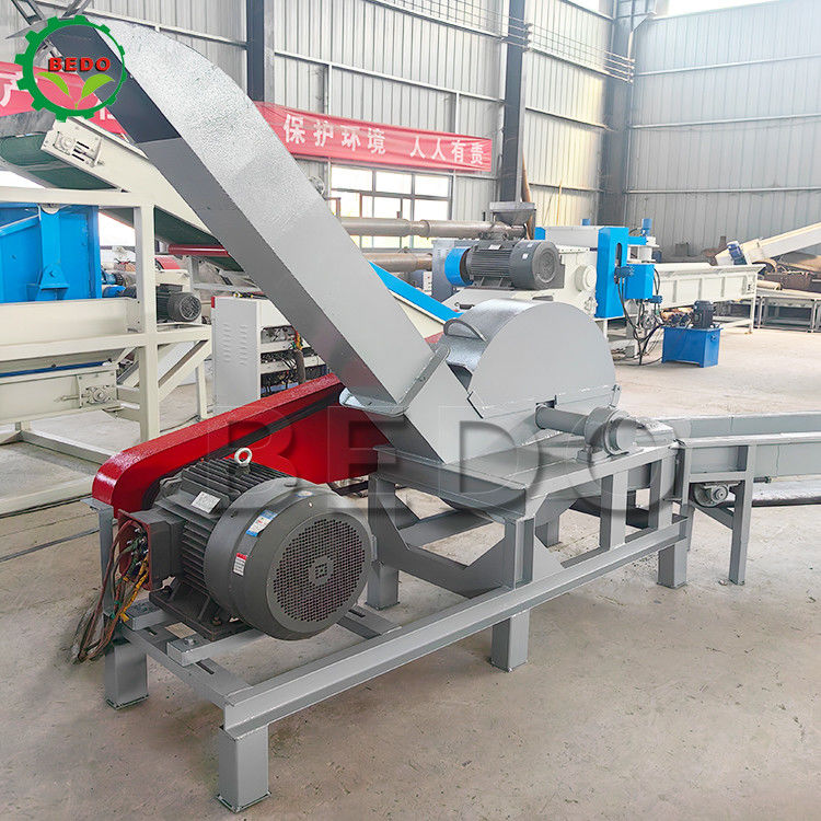6pcs Blades Electric Wood Chipper Machine 3kw Voedingsconveyor Drum Type Heavy Duty Shredder