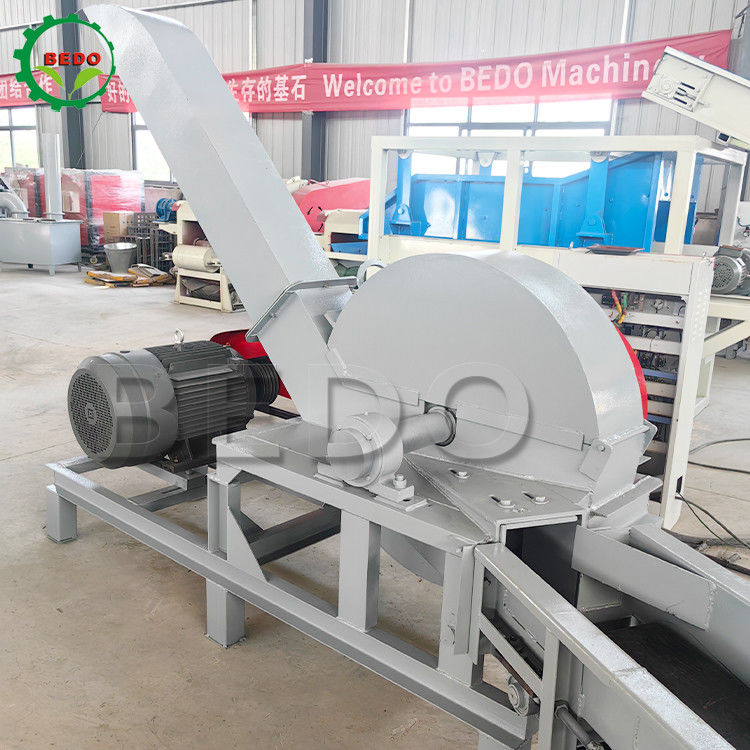 6pcs Blades Electric Wood Chipper Machine 3kw Voedingsconveyor Drum Type Heavy Duty Shredder